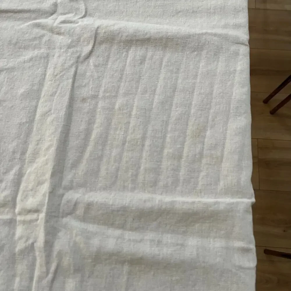 Tan Linen Cotton Blend Tablecloth 47